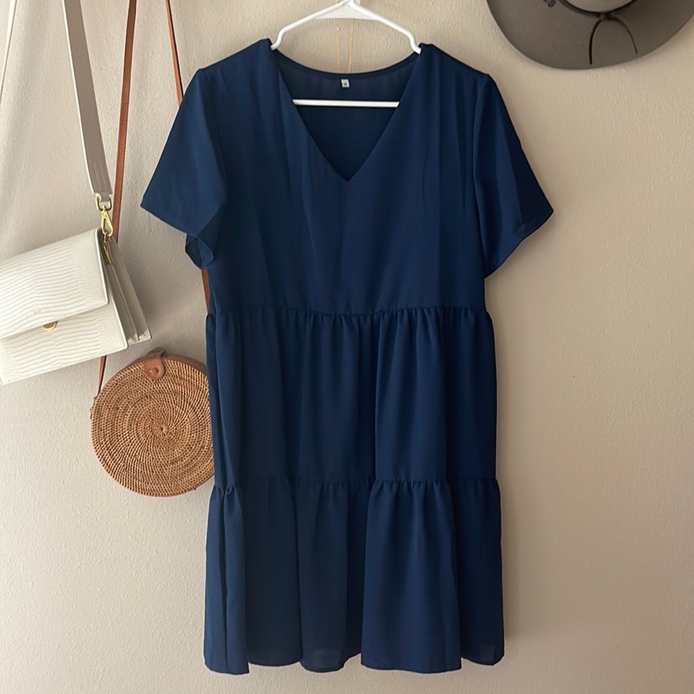 M Navy Simple Dress